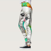Leggings Art de chiot floral (Gauche)