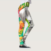 Leggings Art de chiot floral (Droite)
