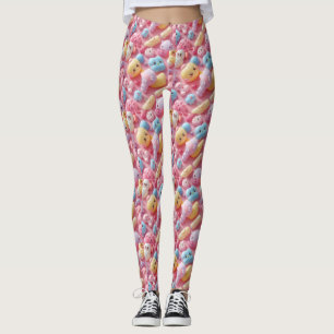 Leggings Art de créature de jouet Pastel Kawaii