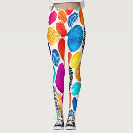 Leggings Art de fusion d'empreintes digitales (Devant)