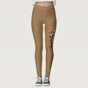 Leggings Art de la faune drôle Giraffe