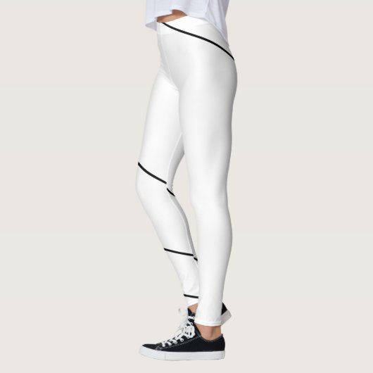 Leggings Art de ligne enveloppante minimal noir raffiné (Gauche)