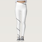 Leggings Art de ligne enveloppante minimal noir raffiné (Devant)