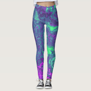 Leggings Art de marbre abstrait tourbillonnant coloré groov