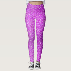 Leggings Art de mosaïque violet rose