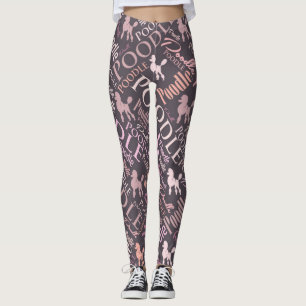 Leggings Art de mot de caniche