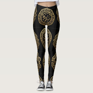 Leggings Art de motif glyphe ombre de jaguar