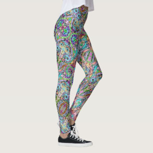 Leggings Art de motif peint à la main et numériquement 10