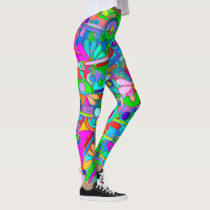 Leggings Art de motif peint à la main et numériquement 18