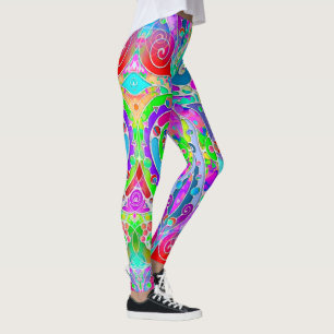 Leggings Art de motif peint à la main et numériquement 22