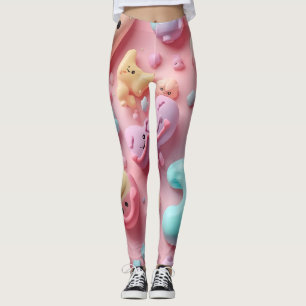 Leggings Art de personnage de bonbon Pastel Kawaii