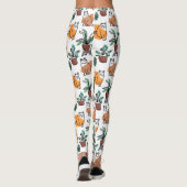Leggings Art de trait dessin chats et fleurs (Dos)