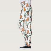 Leggings Art de trait dessin chats et fleurs (Gauche)