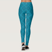 Leggings Art déco bleu géométrique (Dos)