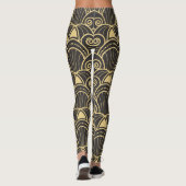 Leggings Art Déco : Carreaux géométriques dorés. (Dos)