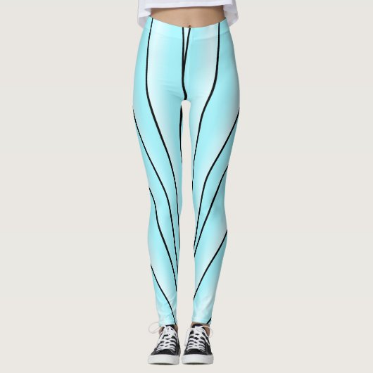 Leggings Art Déco Design Bleu clair (Devant)