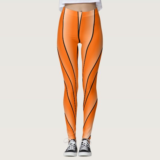 Leggings Art Déco Design Orange (Devant)