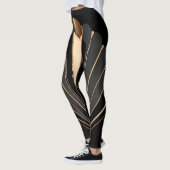 Leggings Art Deco Gold Fan Geometric Elegance (Gauche)