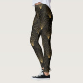Leggings Art Déco : L'élégance de l'or noir. (Gauche)