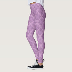 Leggings Art déco lilas fumé géométrique