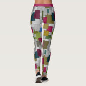 Leggings Art déco moderne violet gris gris Motif géométriqu (Dos)