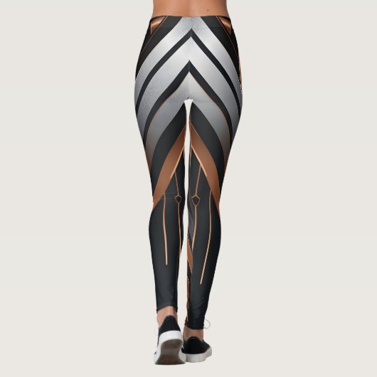 Leggings Art Deco Monogram Circle Name Design (Dos)