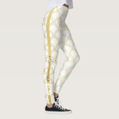 Leggings Art Déco Ocean Wave Patten Gold Parties scintillan (Droite)