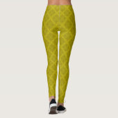 Leggings Art déco olive verte géométrique (Dos)