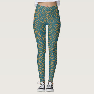 Leggings Art déco turquoise