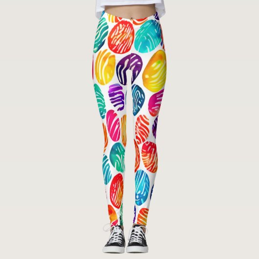 Leggings Art d'empreintes digitales coloré (Devant)