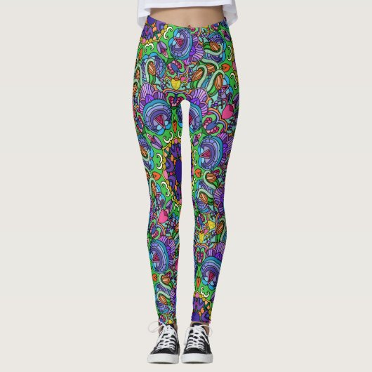 Leggings Art d'encre coloré pour vos jambes! (Devant)