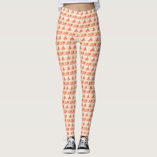 Leggings Art des fleurs blanches (Devant)