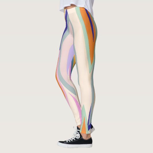 Leggings Art d'été : Motif de collage créatif (Gauche)