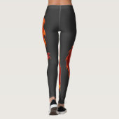 Leggings Art du dragon de feu rouge | Conception de dragon (Dos)