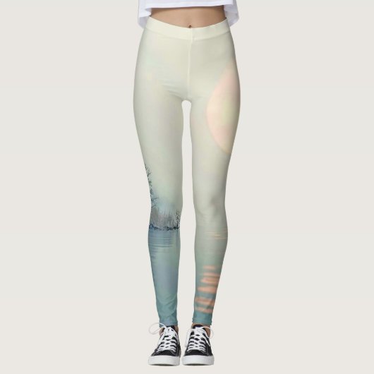 Leggings Art du matin d'hiver paisible (Devant)