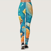 Leggings Art du poisson rouge sous-marin (Dos)