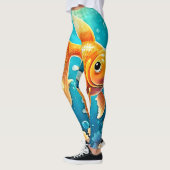Leggings Art du poisson rouge sous-marin (Gauche)
