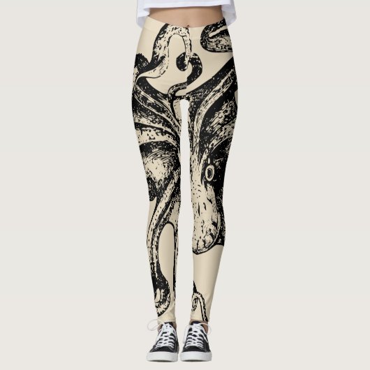 Leggings Art effrayant de steampunk de Kraken (Devant)