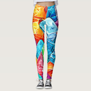 Leggings Art en grappes cristallines