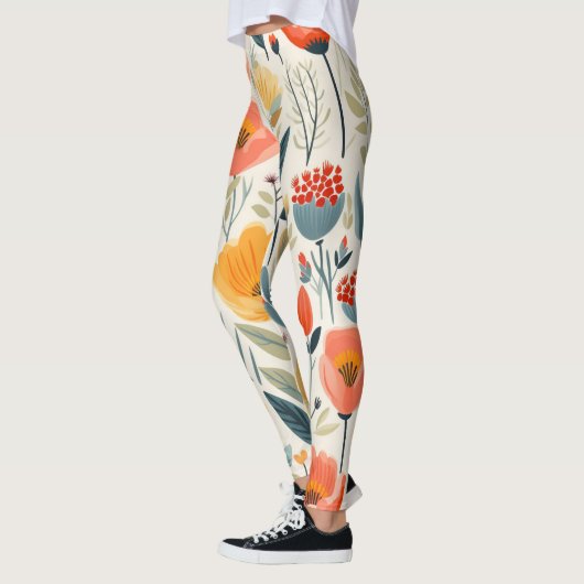 Leggings Art Fleur Coloré (Gauche)
