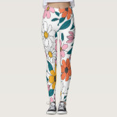 Leggings art floral coloré (Devant)