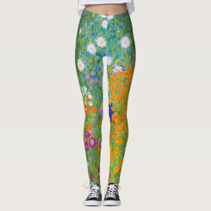 Leggings Art floral de cottage vintage de Gustav Klimt