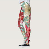 Leggings Art floral de Noël (Gauche)