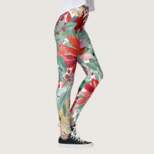 Leggings Art floral de Noël (Droite)