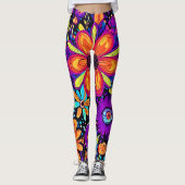 Leggings Art Floral éffrayant (Devant)
