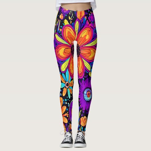 Leggings Art Floral éffrayant (Devant)
