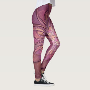 Leggings Art floral fractal moderne abstrait couleurs de ba
