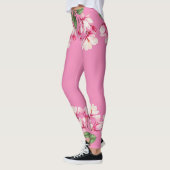 Leggings Art Floral simple rose élégant (Gauche)