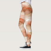 Leggings Art fluide accentué d'or - Marbre de Sienne (Gauche)