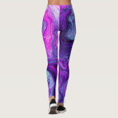 Leggings Art fluide en marbre rose, bleu, violet (Dos)